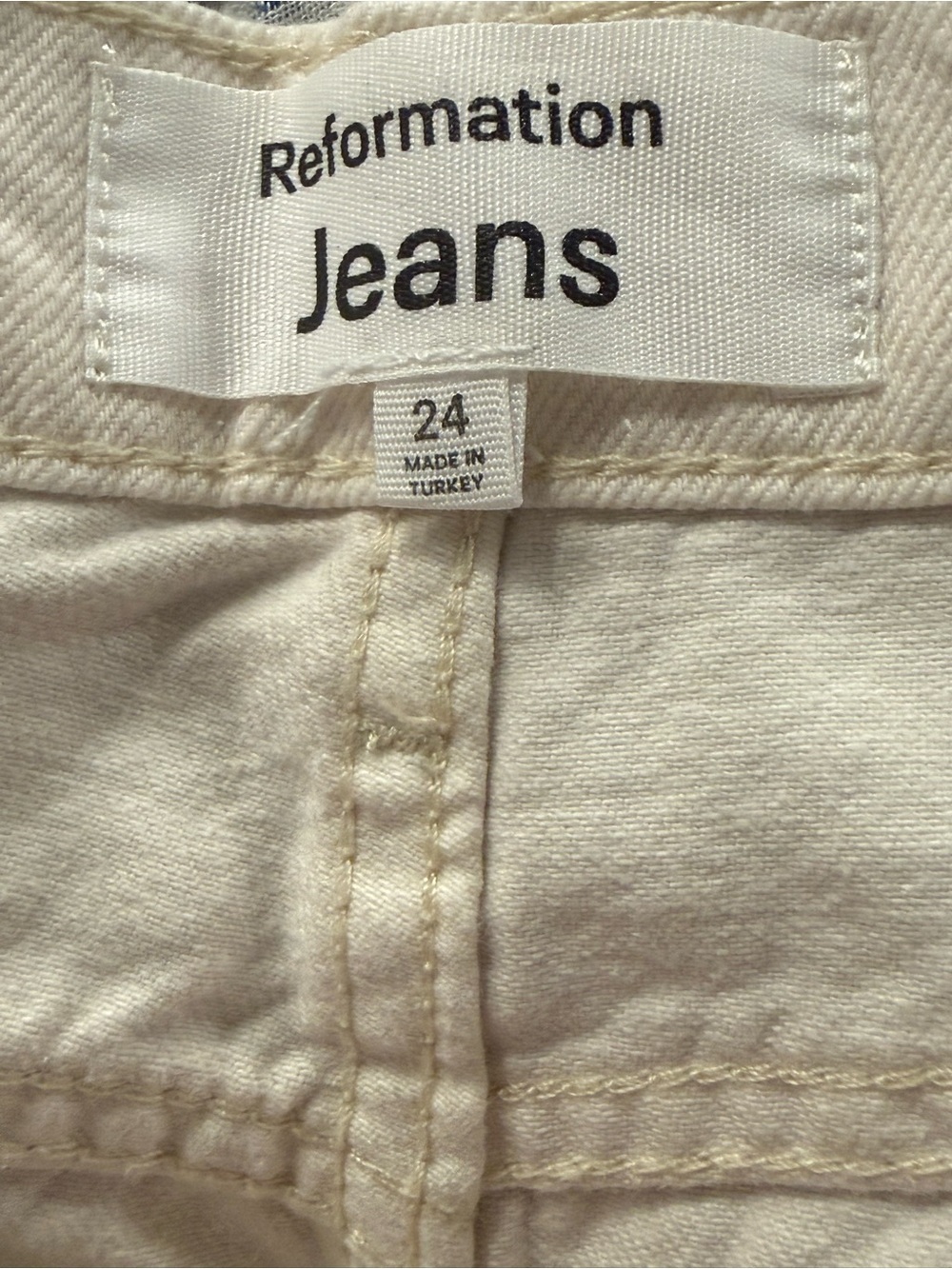 NWT Reformation Cary High Rise Slouchy Wide Leg Jeans 24 Fior Di Latte - Picture 3 of 12